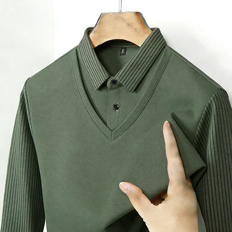 Men's Fake Two Piece Shirt Col - Golf Tees 评论和价格