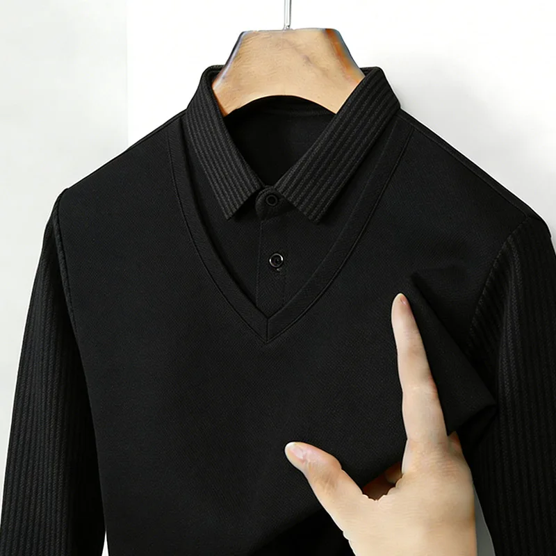 Men's Fake Two Piece Shirt Col - Golf Tees 评论和价格