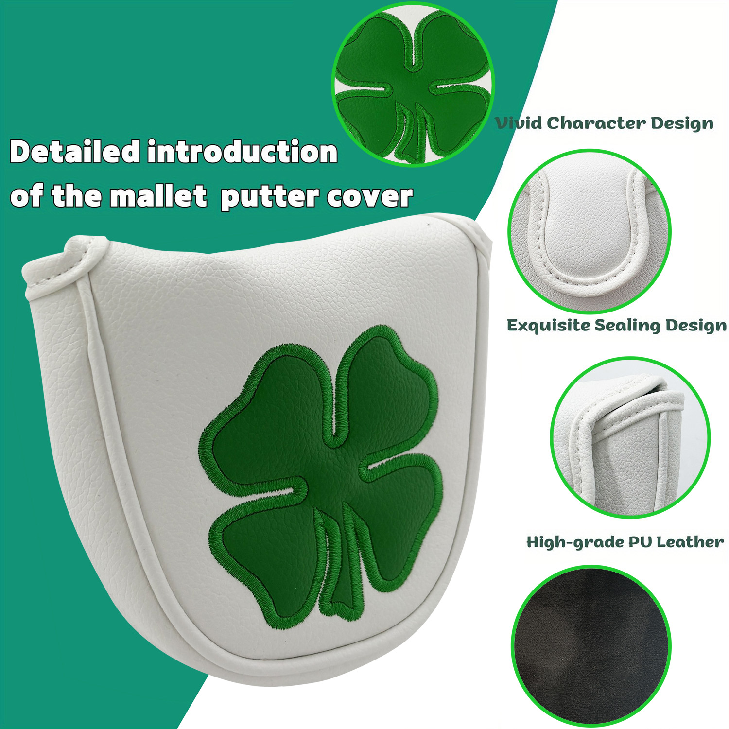 1pc Putter Head Cover, 'Clover - Golf Putter 评论和价格